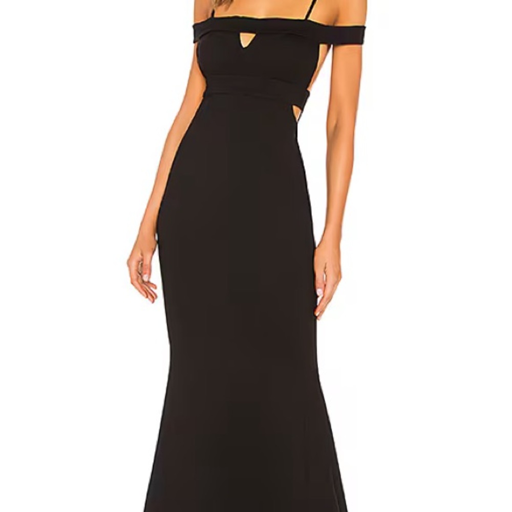 Lovers + Friends Cece Dress - Elegant Black Off-Shoulder Gown